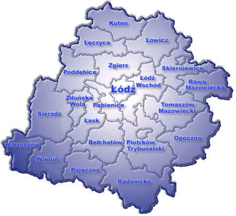 Mapa powiatu sieradzkiego